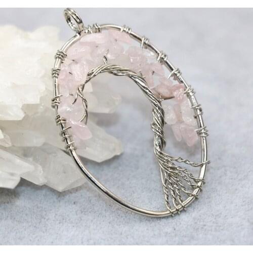 4 style natural irregular gravel fluorite tiger eyes crystal stone oval pendant 36*55mm silver-color handmade diy jewelry B3035