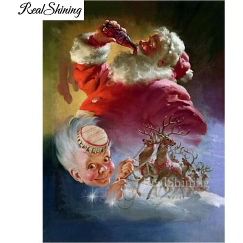 5d Diamond Painting Santa Claus Drink Mosaic Christmas deer Diamond Embroidery Winter DIY Full Square round Cross Stitch FS7112