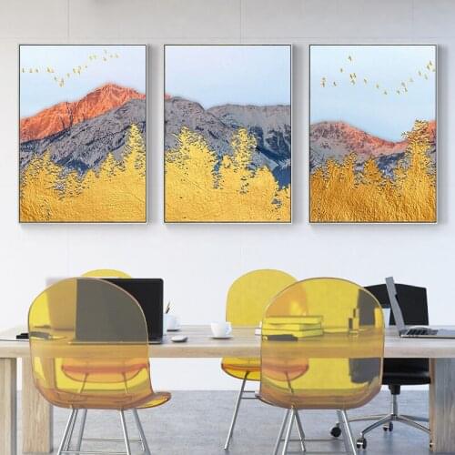 Abstract Landscape Nordic Canvas Art Painting Home Decor Wall Art Poster Living Room Print Watercolor Mountain Scenery Picture