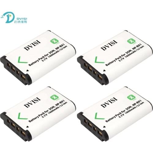 4pcs 1.6Ah NP-BX1 NPBX1 Battery for SONY RX1 RX100 RX100iii M3 M2 RX1R WX300 HX300 HX400 HX50 HX60 PJ240E HDR-AS15 AS10 GWP88