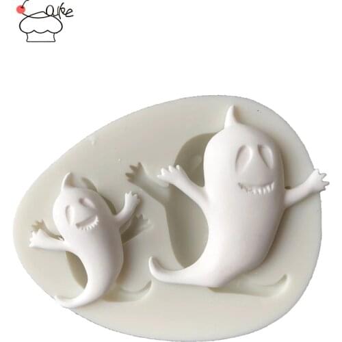 Aouke Halloween ghost Fondant Cupcake Decorating Molds Cake Silicone Mold Sugarpaste Candy Chocolate Gumpaste Clay Mould K007