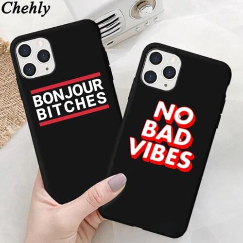 No Bad Vibes Phone Case for IPhone 6s 7 8 11 12 Mini Plus Pro X XS MAX XR SE Cases Soft Silicone Fitted Phone Accessories Cover