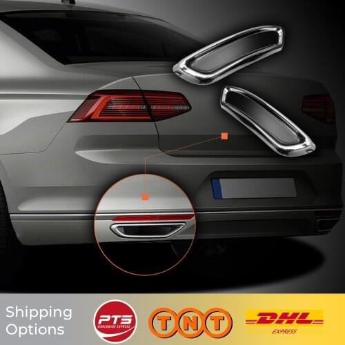 For Volkswagen Passat B8 2015 2016 2017 2018 2019 2 Pieces High Quality Bright Chrome Car Rear Diffuser Look Exhaust Inserts 2pc
