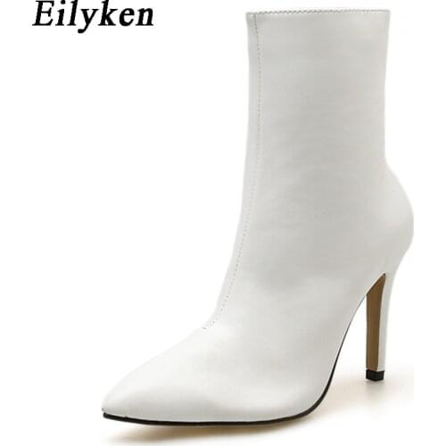 Eilyken 2021 New Pointed Toe Women Ankle Boots Sexy High Heel Bootas Mujer Women Pumps Fashion Short Booties Chelsea Boots