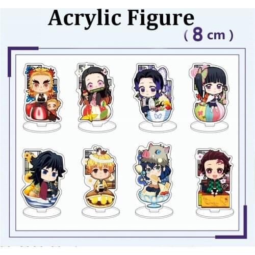 Anime Demon Slayer 8cm kawaii Rengoku Tanjirou Nezuko Zenitsu Inosuke Hashira Shinobu Giyuu Tengen Kanawo Acrylic figure models