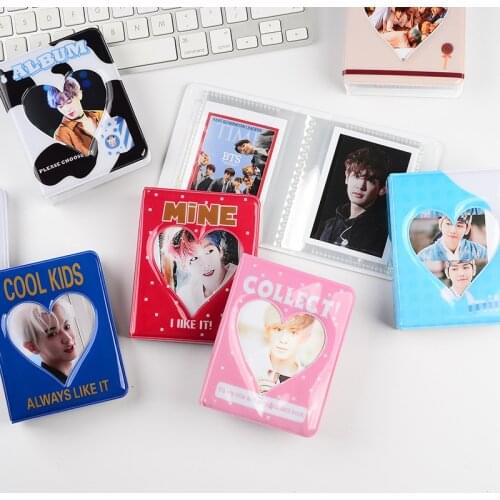 64 Pockets 3 Inches Photo Album Card Holder Receipt Storage Hollow Love Model Photo Holder Business Card Bag photocard holder