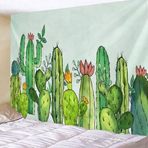 Tapestry Wall Hanging Bedspread Beach Towel Table Cloth Yoga Mat Home Decoration Cactus Design Rectangle 150cmx130cm