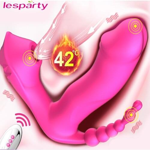 Sex Toys for Women 3 IN 1 Sucking Vibrator 7 Modes Vibrating Sucker Anal Vagina Clitoris Stimulator Wearable Oral Suction Erotic