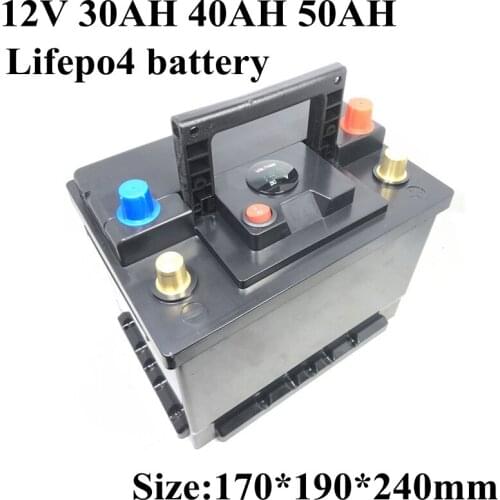 12V 30Ah 40Ah 50Ah Lifepo4 Lithium Battery for Night Fishing Fish Finder Outdoor Power Supply Car Jump-start+ 5A Charger