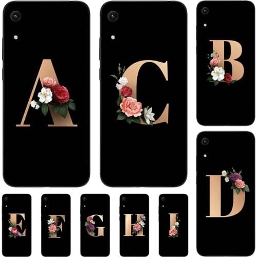 For Huawei Honor 8A 8 A JAT-AL00 JAT-LX1 Y6 2019 Y6 Pro 2019 6.09" Case Cute Lovely Cartoon Flowers Black Letters Soft TPU Cover
