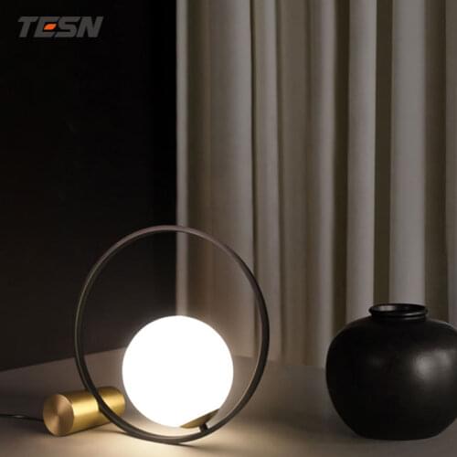 Nordic model room creative fashion study glass ball table lamp modern minimalist art bedroom living room bedside lamp