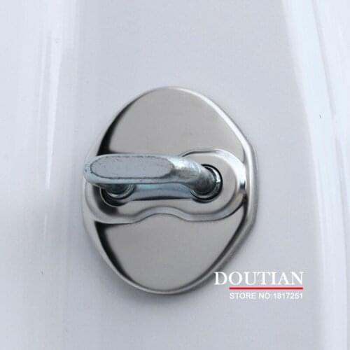 NEW 3D Stainless Steel Door Lock Buckle Protection Protective Cover trim 4pcs For Hyundai Tucson 2017 car Accessories