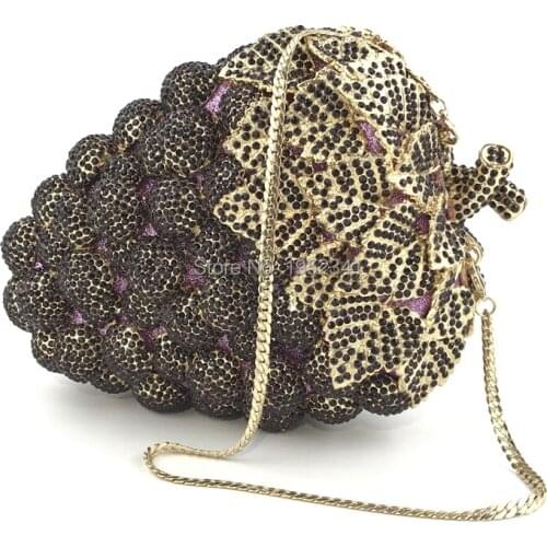 OC4214 Lovely girls crystal bag handmade grape shape evening crystal party clutch bags