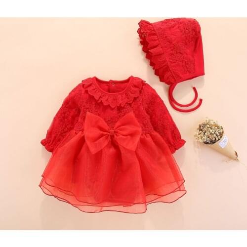 New Born Baby Girl Clothes Cotton Princess Baby Baptism Dress Infant Christening Party Dress Vestidos Birthday Gown 2 pcs/set