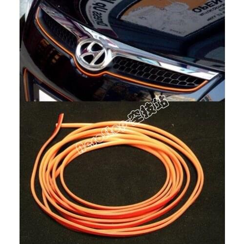 Orange Moulding Line Strip Sticker Adhensive 3M Grille Interior, Universal Car Decorative Thread, Interior trim, Exterior Trim