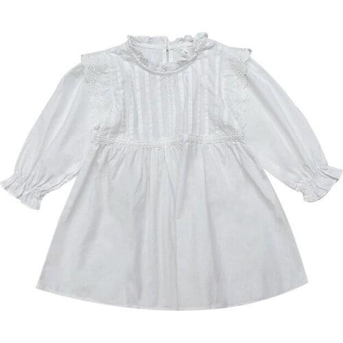 2-6 years High Quality Spring Girl Dress 2021 Fashion Chiffon Flower Draped Ruched Kid Children Clothing Girl Princess Dress