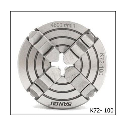 1 Set K72- 100 4 Jaw Lathe Chuck 100mm Independent With 1pc Chuck Key and 3pcs Bolts