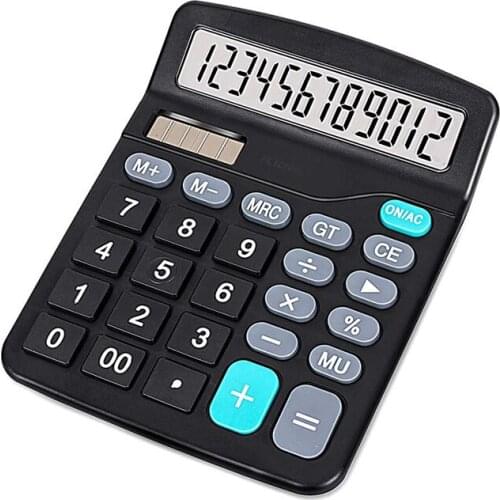 PCspring Power Battery and Solar Calculators Desktop, Big Buttons Easy to Press with Fingers Used as Financial Calculator