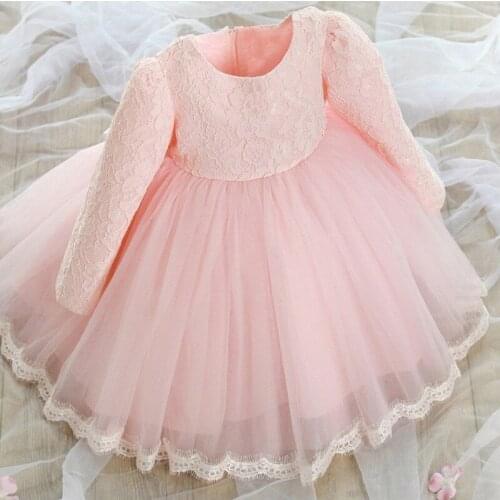 Full princess girls dresses long sleeve Pink summer dress party dresses wedding kids clothes vestido de fiesta infantil menina