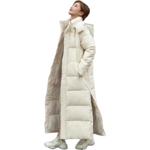Thick down parka women with hood down jacket winterr coat cultivate morality fashion eiderdown hoodie with thick winter jacket