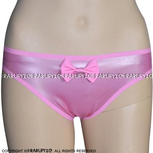 Sexy Latex Panties With Flowers Decoration Rubber Shorts Underpants Underwear Pants Plus Size DK-0145