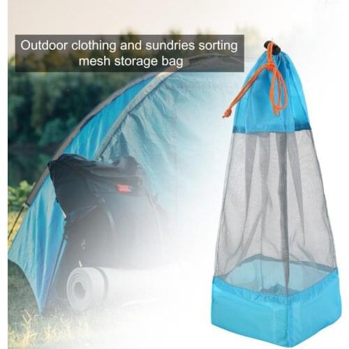Mesh Storage Bag Ultralight Portable Camping Stuff Sack Drawstring Mesh Large Capacity Wear-resistant Storage Bag for Activities
