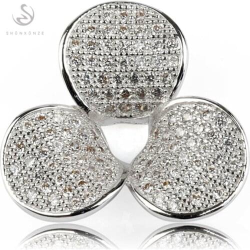 SHUNXUNZE christmas gifts Wedding pendants for women Jewelry Accessories dropshipping White Cubic Zirconia Rhodium Plated R3155