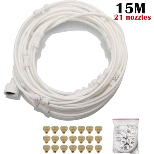 White Tube misting System Fan Cooler Water Cooling Patio Mist Kit Tube length 6m 9m 12m 15m 18m with Nozzles for physics cooling