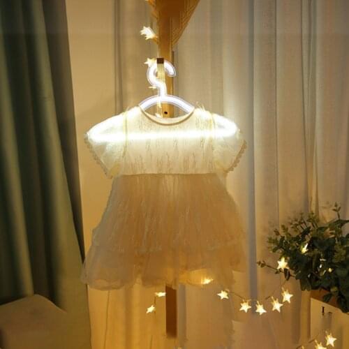 Led Neon Light Hanger USB Powered Hanger Night Light Cloth Rack Shelf Racks Scarf clothes Storage Art Wall Xmas Gift
