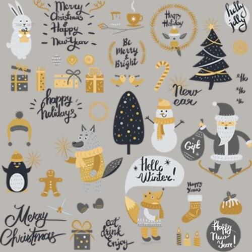 Happy Holidays Pattern Iron-On Transfers For Clothing Diy Vinyl Heat Transfer Appliqued Fashion Tops Thermo Patches