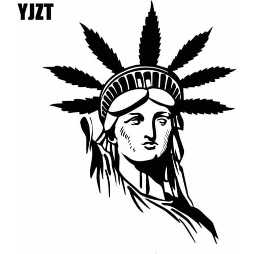 YJZT 12.4CM*15.6CM Delicate Statue Of Liberty America New York Building Car Sticker Beautiful Vinyl Decal Black/Silver C27-0195