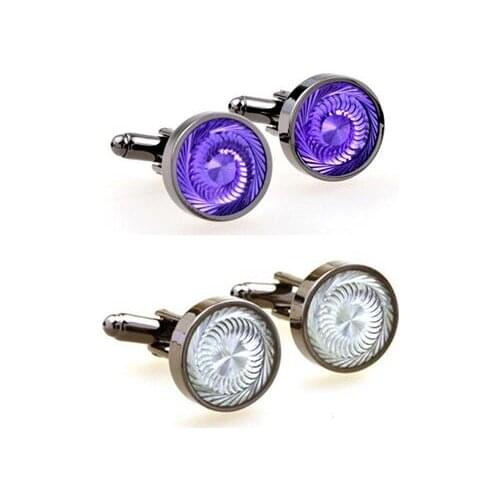 10pairs/lot Gunblack Round Enamel Cufflinks Copper Plating Cuff Links Mens Jewelry Business Style Wholesale