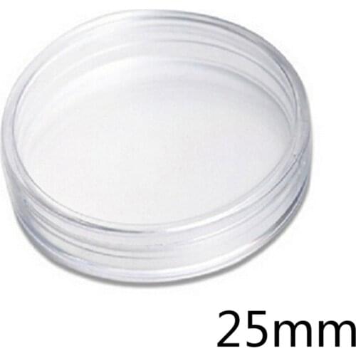 10Pcs/Box Small Round Transparent Plastic Coin Capsules Case 25mm