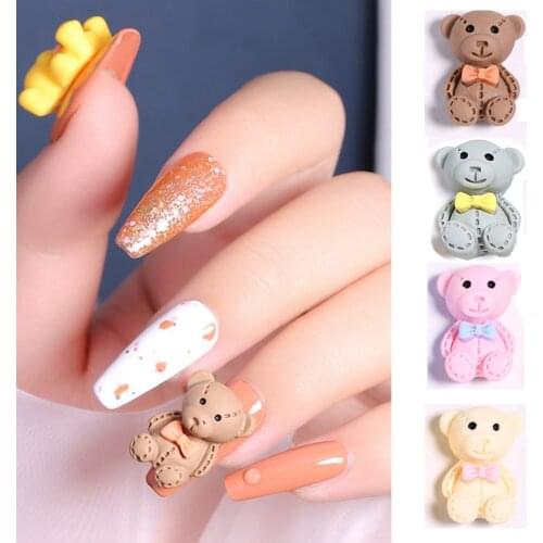 10Pcs Cute Cartoon Bear 3D Nail Art Decorations Lovely Japanese Style Ornament Manicure Design Accessories 13*18MM