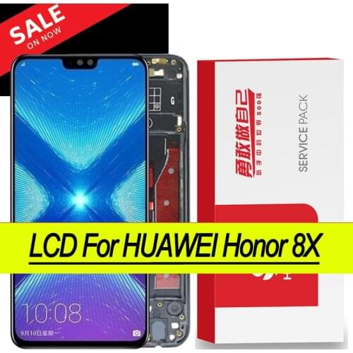 100% Original 6.5'' Display with frame for Huawei Honor 8X LCD Touch Screen Digitizer Honor 8X LCD JSN-L21 JSN-L42 Repair Parts