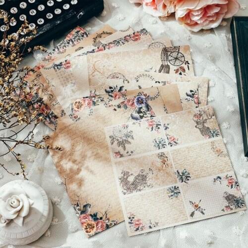 15*15cm Double-sided printing Retro flowers and birds series Background Album Wrapping paper for DIY scrapbook