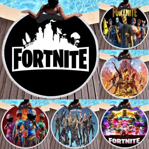150 CM Genuine Fortnite Round Beach Towel Tapestry Microfiber Mat Beach Towel Game Figure Blanket Beach Bath Towels