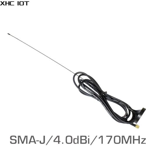 2Pcs 170MHz Sucker Wifi Antenna SMA Male High Gain 4dBi with Magnet Base 170M Antennas for Communication XHC TX170-XP-200