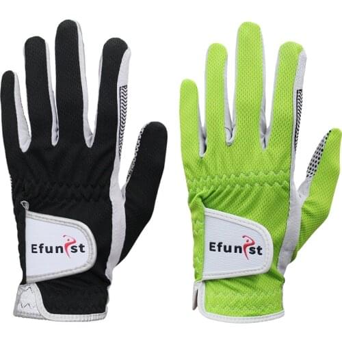2 Pcs Golf Gloves Men Left Hand Green Black 3D Performance Mesh Non-slip Micro Fiber Mens Golf Glove