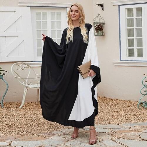 Plus Size Cloak Dresses Batwing Sleeved muslim Dress female Maxi Long Evening Party Dress Vestidos Abaya Robe Longue Ropa Mujer