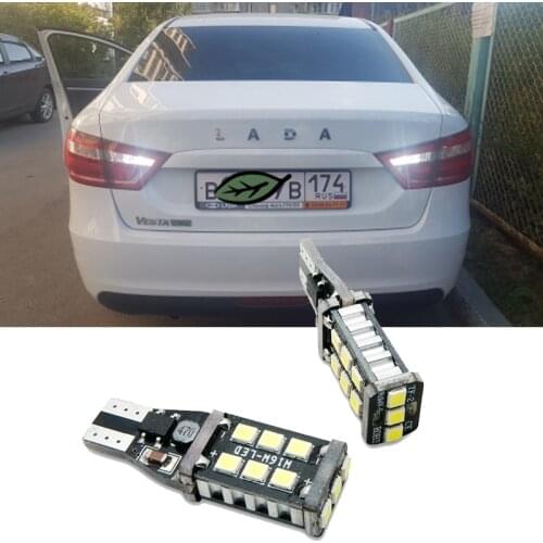 2x W16W T15 LED Bulbs Canbus OBC Error Free LED Car Backup Reserve Light for Lada Granta Niva Priora Kalina Xray Vesta Tail Lamp
