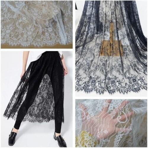 3M/Lot African Lace Fabric High Quality Flower Skin Lace Clothing Fabric DIY Dress Hollow Top Accessories