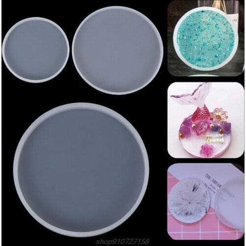 3 Pcs Round Tray Coaster Epoxy Resin Mold Cup Mat Mug Pad Silicone Mould DIY Crafts Jewelry Faux Agate Slices A21 21 Dropship