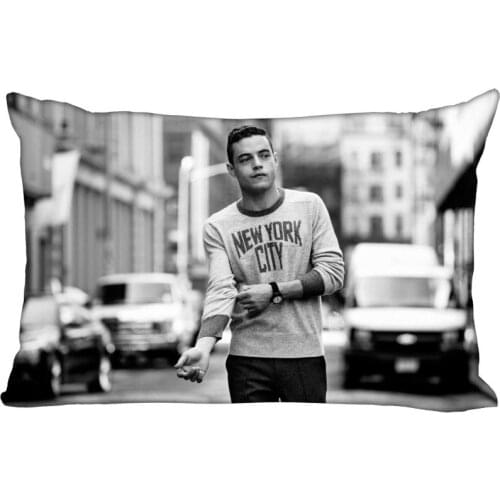 35x45cm Pillowcase Rami Said Malek Rectangle Silk Pillowcases Bed Home Living Room Pillow Covers One Side Custom gift