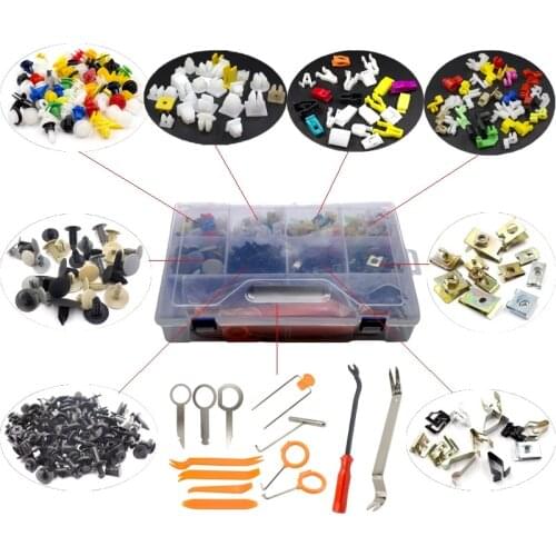 550Pcs Mixed With Trim Panel Tool Car Body Bumper Door Lock Rod U Type Dashboard Gasket Metal Clip Push Fastener Rivet Kit