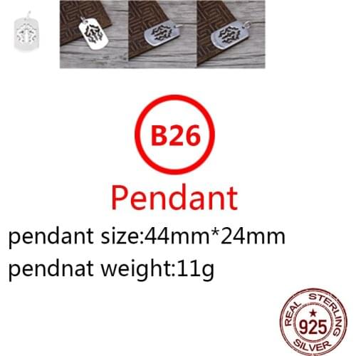 B26 925 sterling silver pendant retro personality punk hip hop style flame cross hollow shape jewelry for friends 2020 new hot