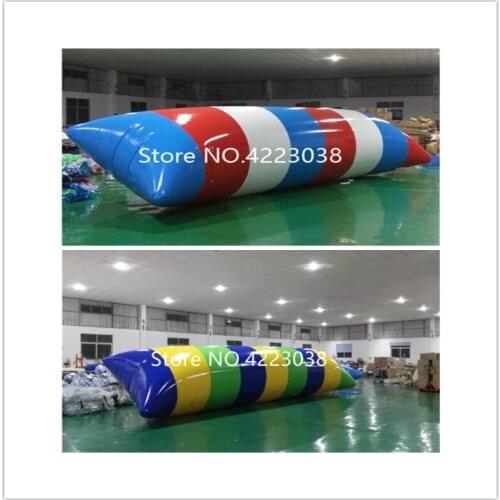 Free Shipping 4m 5m 6m Inflatable Water Blob Jump Pillow Inflatable Water Game Toy 0.9mm PVC Inflatable Catapult Bag