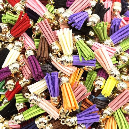 New 10pcs 38mm Vintage Leather Tassels DIY Keychain Cellphone Straps Pendant Tassels for Jewelry Earrings Findings Accessories