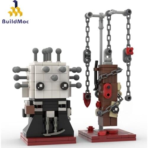 Buildmoc Movie Ghost Chaser Brickheadz Nail Head Character Image Moc Series Creator Building Block Model Kid Ideas Toy Gift