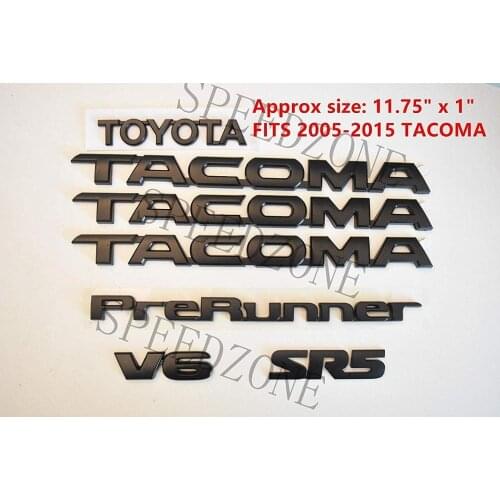 For Tacoma Matt Black Sign Door Fender Logo Applique Badge Nameplate MATTE BLACK 7PCS